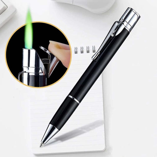 Metal Signature Pen Lighter Windproof Gas Inflatable Jet Lighter